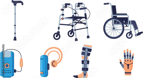 Assistive devices for mobility and daily living, including walkers, wheelchairs, and prosthetic limbs.
