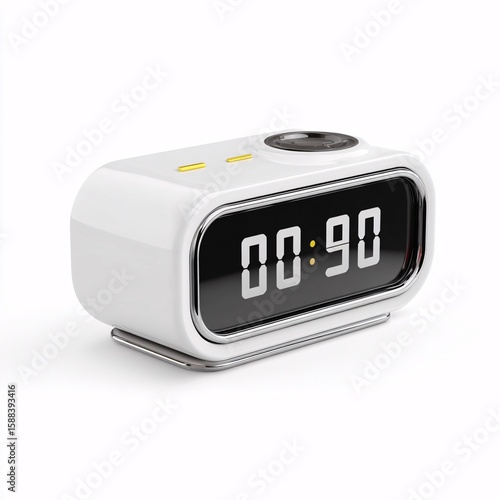 Buy digital alarm clock white retro style led display for bedroom bedside table home office decor