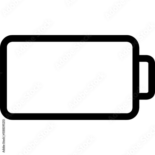 Empty battery outline icon vector