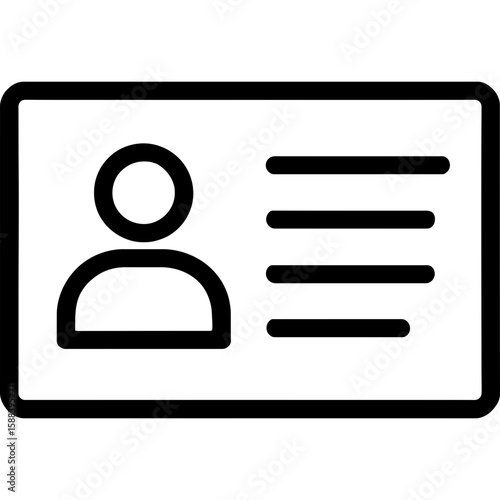 Business card outline icon vector