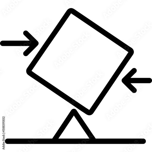 Unbalanced forces outline icon vector