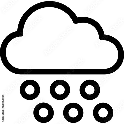 Hail weather cloud outline icon vector