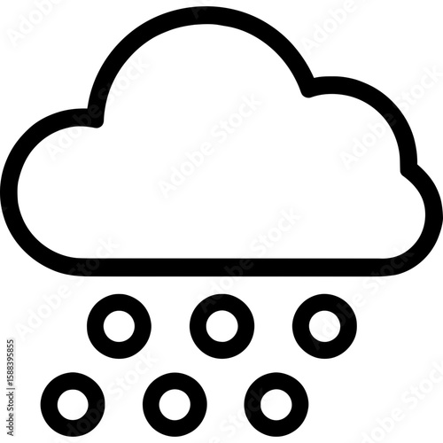 Hail weather cloud outline icon vector