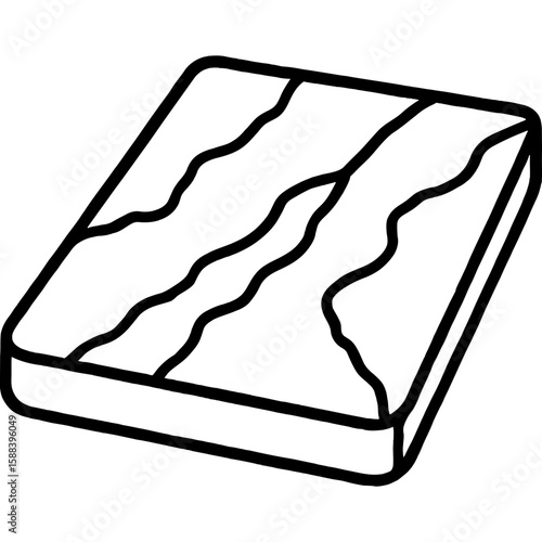 Marble pastry slab outline icon vector