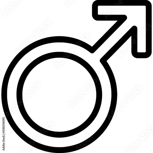 Male symbol outline icon vector