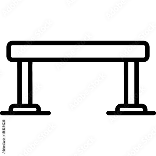 Outdoor balance beam outline icon vector