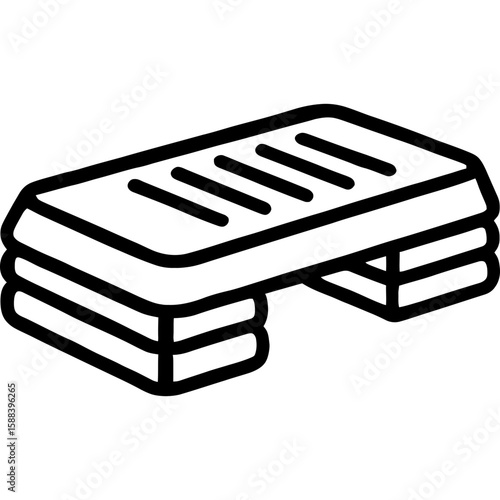 Outdoor step platform outline icon vector