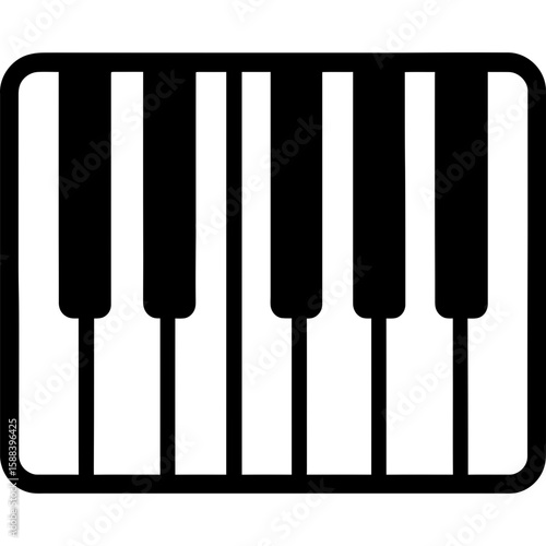 Piano keys outline icon vector