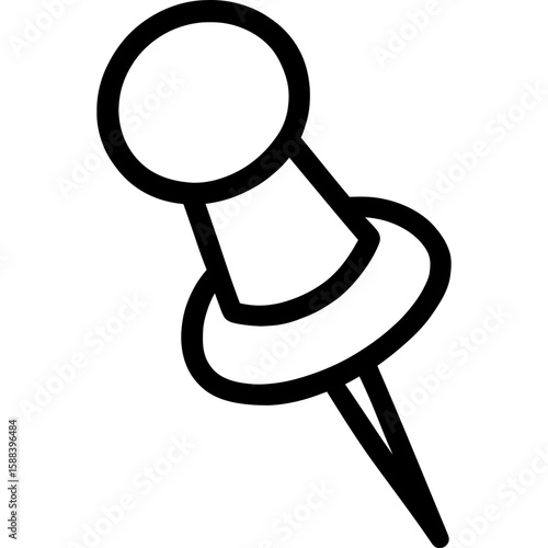 Push pin tack outline icon vector