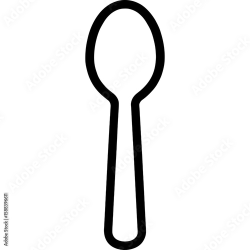 Simple spoon outline icon vector