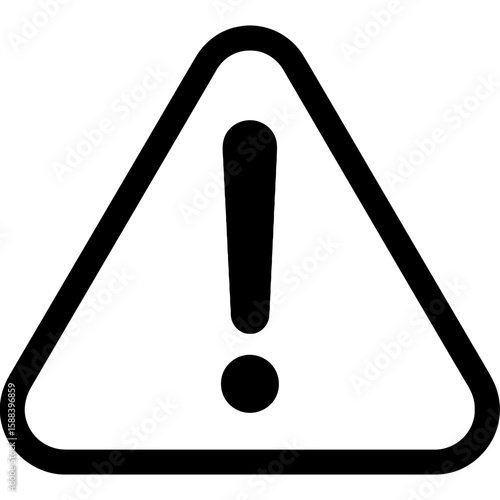 Warning caution triangle outline icon vector