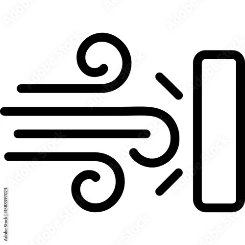 Wind force outline icon vector
