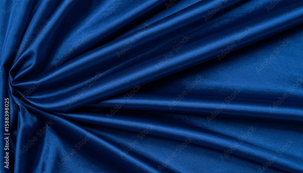 Fototapeta premium Royal Blue Satin Fabric Texture with Glossy Folds