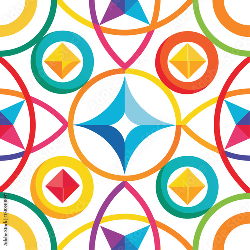 Geometric Circles and Diamonds in Seamless Vector Layout