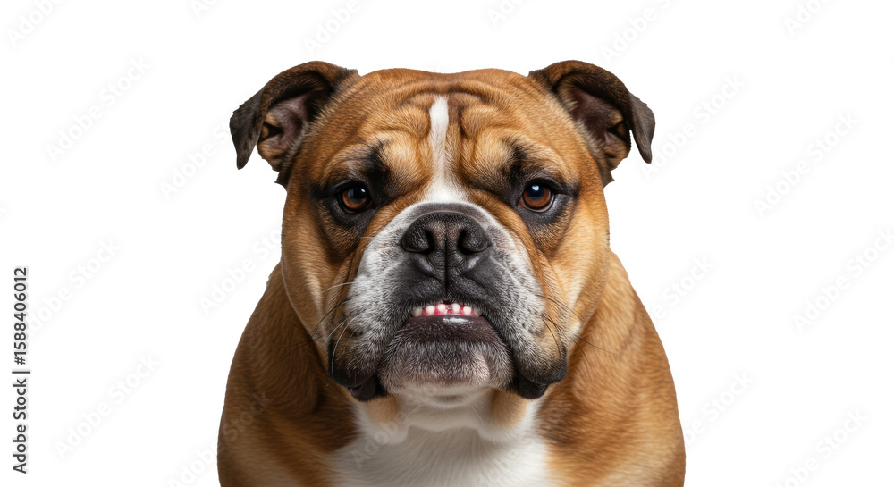 Closeup Portrait of a Brown and White Bulldog. Closeup Portrait of a Brown and White Bulldog.