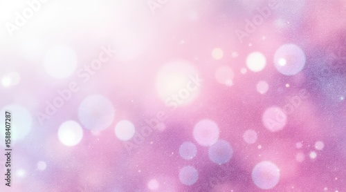 Soft pink and purple bokeh lights with subtle glitter texture isolated on white background