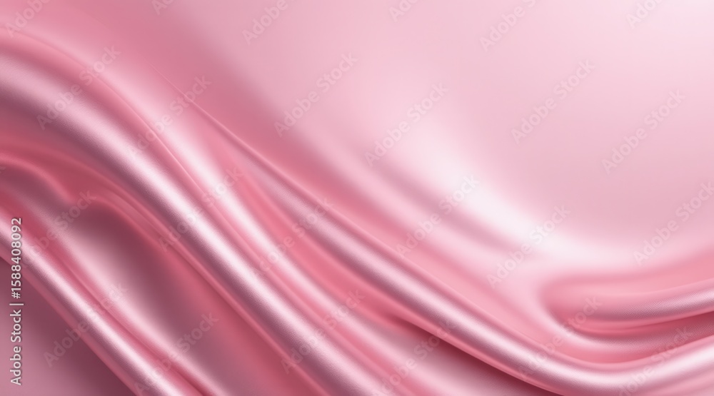 Obraz premium Elegant pink silk fabric draping with soft folds isolated on white background