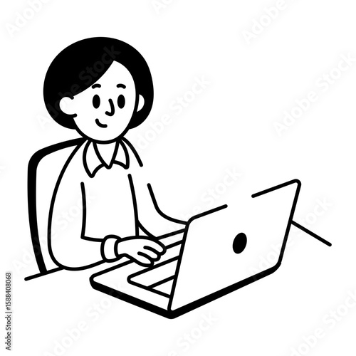 A sketchy style icon representing remote work

