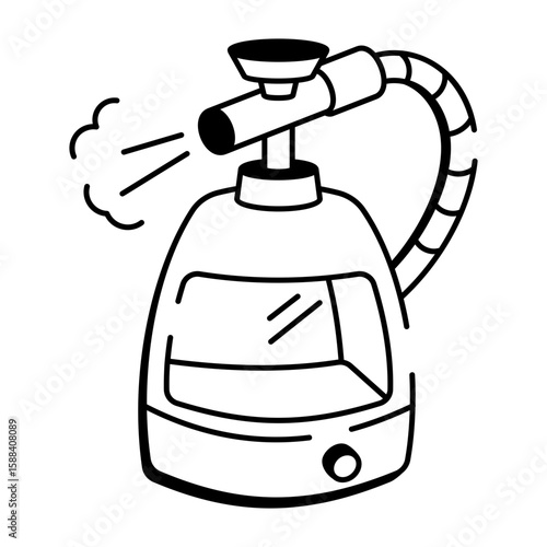 A hand drawn style icon showing cloth steamer

