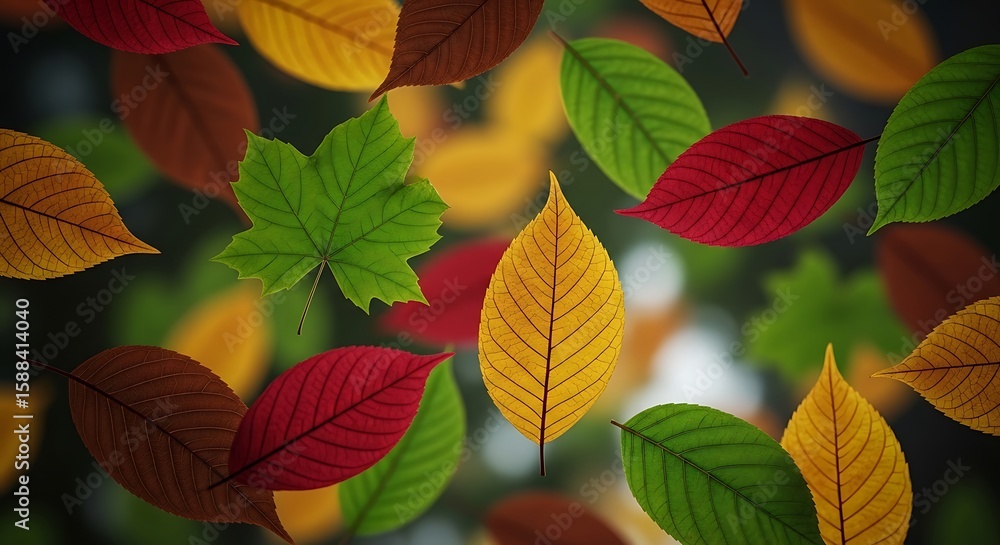 Obraz premium Vibrant Autumn Leaves: A Colorful Display of Nature's Transition and Beauty