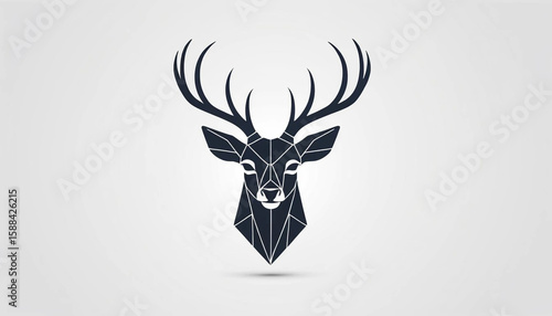 Wallpaper Mural Deer head silhouette illustration with antlers in vector design Torontodigital.ca