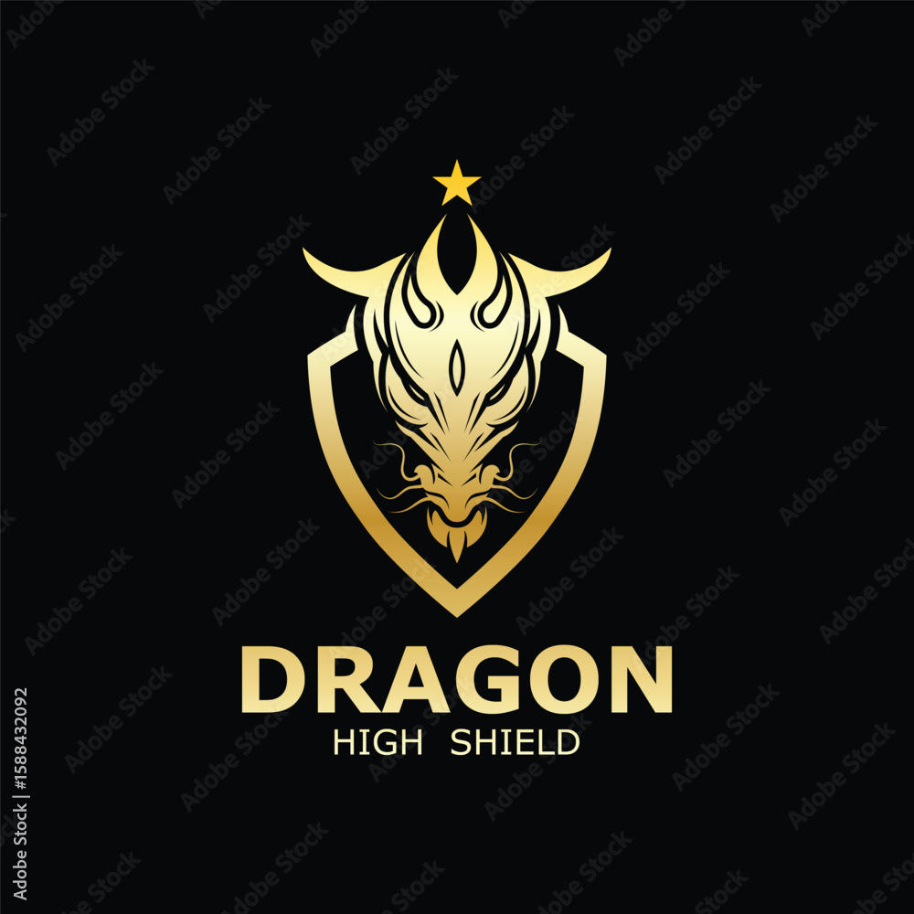 Fototapeta premium Dragon vector icon illustration