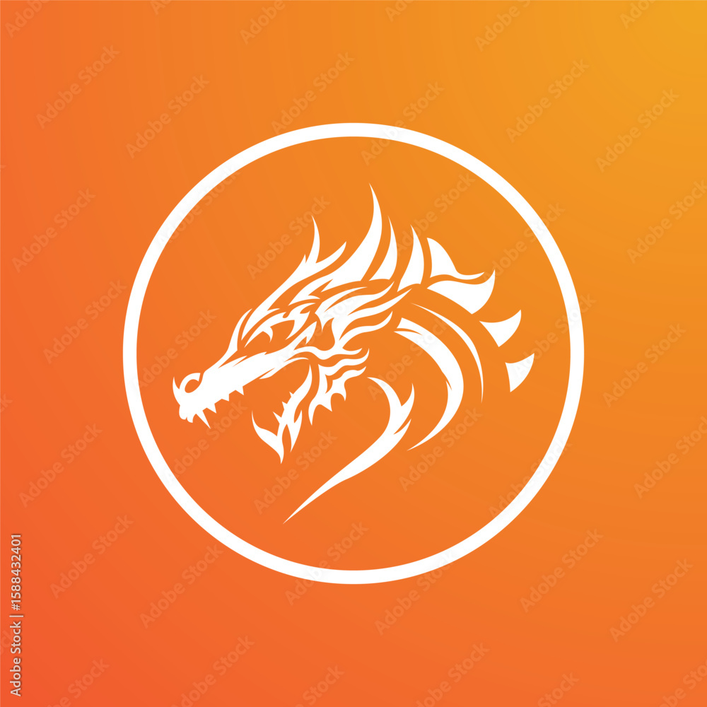 Obraz premium Dragon vector icon illustration