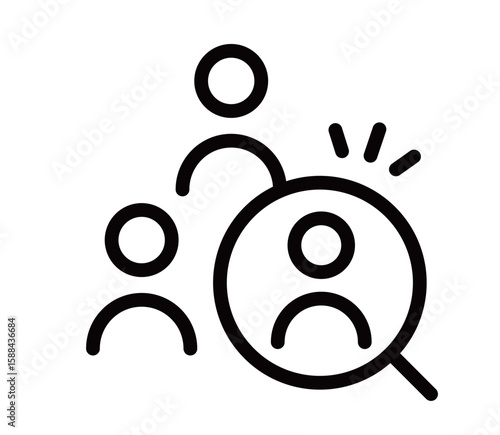 求人募集・就活・転職・人材・虫眼鏡のアイコン　