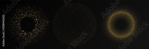 Abstract gold glowing halftone dotted background