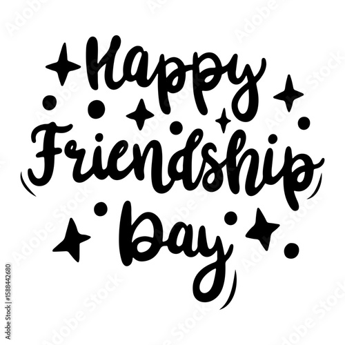 Friendship day vector illustration with text