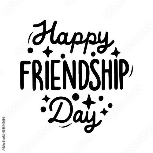 Friendship day vector illustration with text