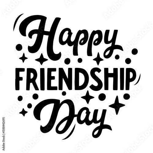 Friendship day vector illustration with text