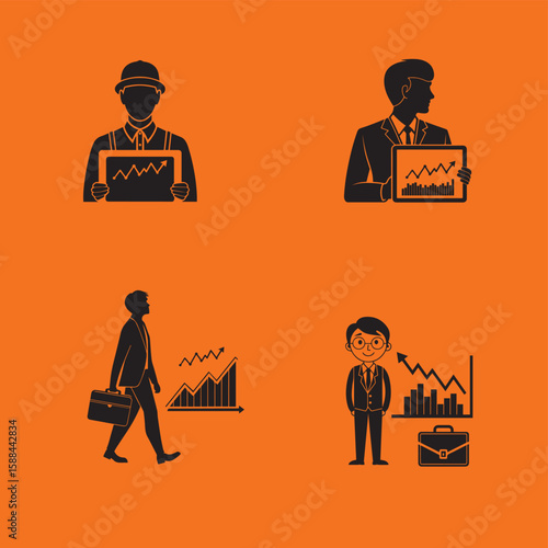 Stock Broker Icon vector for commercial use