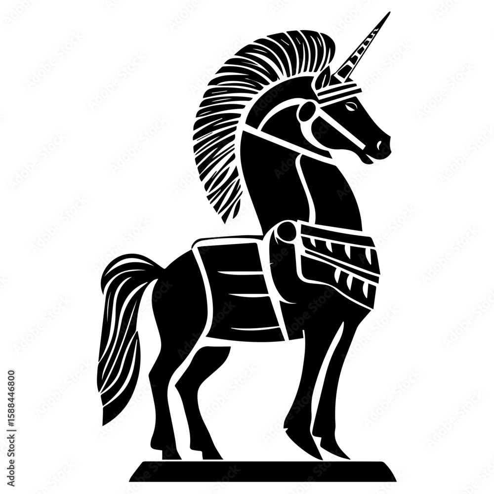 Fototapeta premium Vector icon / illustration of Trojan War's wooden horse