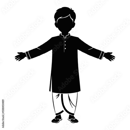 Boy in Traditional Indian Attire traditional clothing