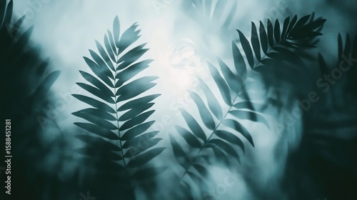Elegant Silhouettes of Ferns Against a Soft Light Background