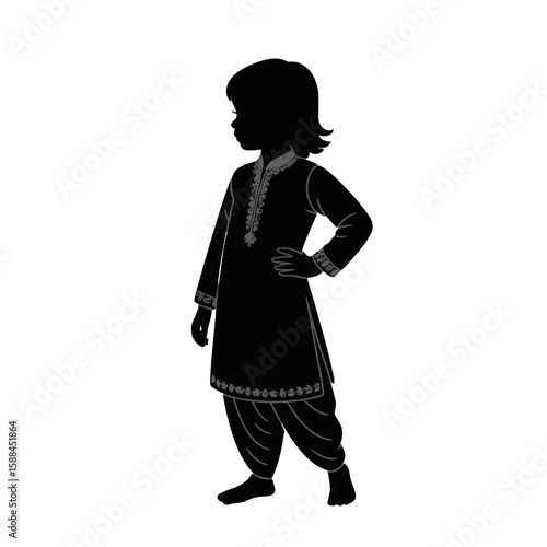 Child in Traditional Indian Attire traditional clothing
