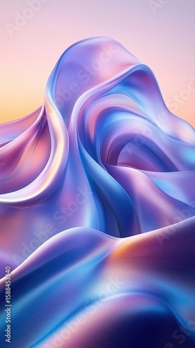 Abstract Flowing Fabric with Soft Gradient Colors and Curved Forms