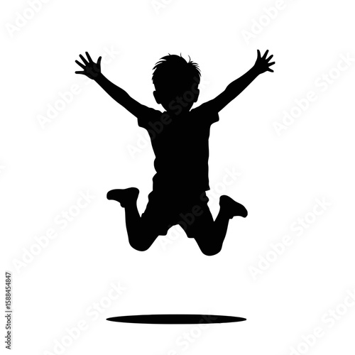 Joyful Child Jumping High happy celebration