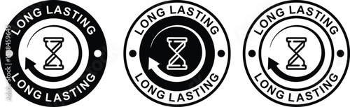 Long Lasting Icon Label – Durable Product Vector Badge for Packaging and Marketing Design
