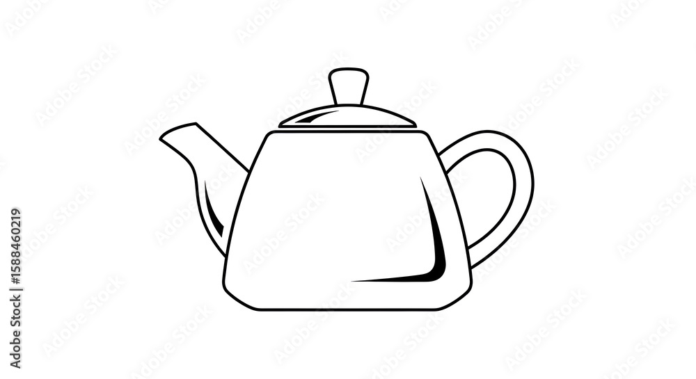 Obraz premium Flat icon of a teapot with a short spout, minimalist style, clean white background