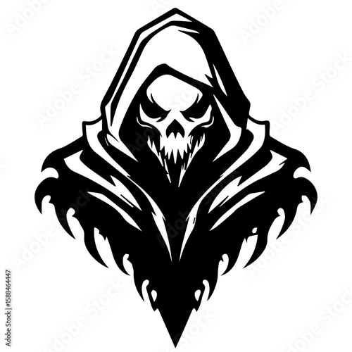 Grim Reaper Silhouette Vector Halloween, Dark Arts, Horror Design, and Fantasy
