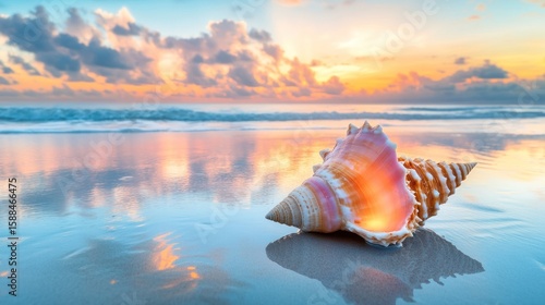 Seashell Sunset Serenity: A Coastal Twilight Symphony
