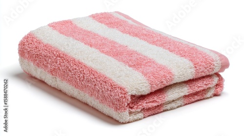 Cozy day at home soft pink striped towel indoor relaxation comfort close-up household essentials