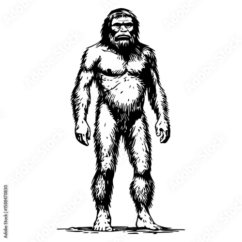 Cartoon illustration of a caveman vector