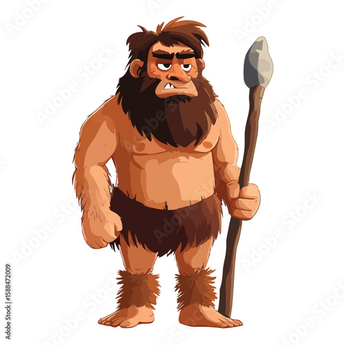 Cartoon illustration of a caveman vector