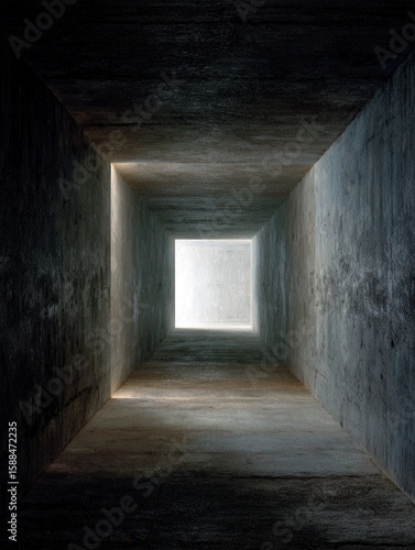 Wallpaper Mural Exploring the depths of a minimalist concrete tunnel urban environment abstract perspective Torontodigital.ca