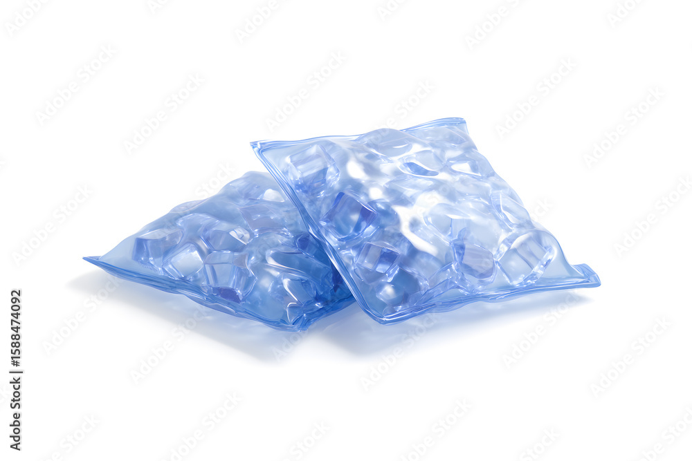 Obraz premium Reusable blue gel therapy pad for hot or cold treatment, isolated on white. Ideal for healthcare, sports recovery, or pain relief visuals. Clean and versatile image.
