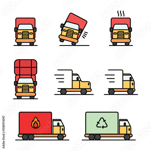 icon pack truck - colored