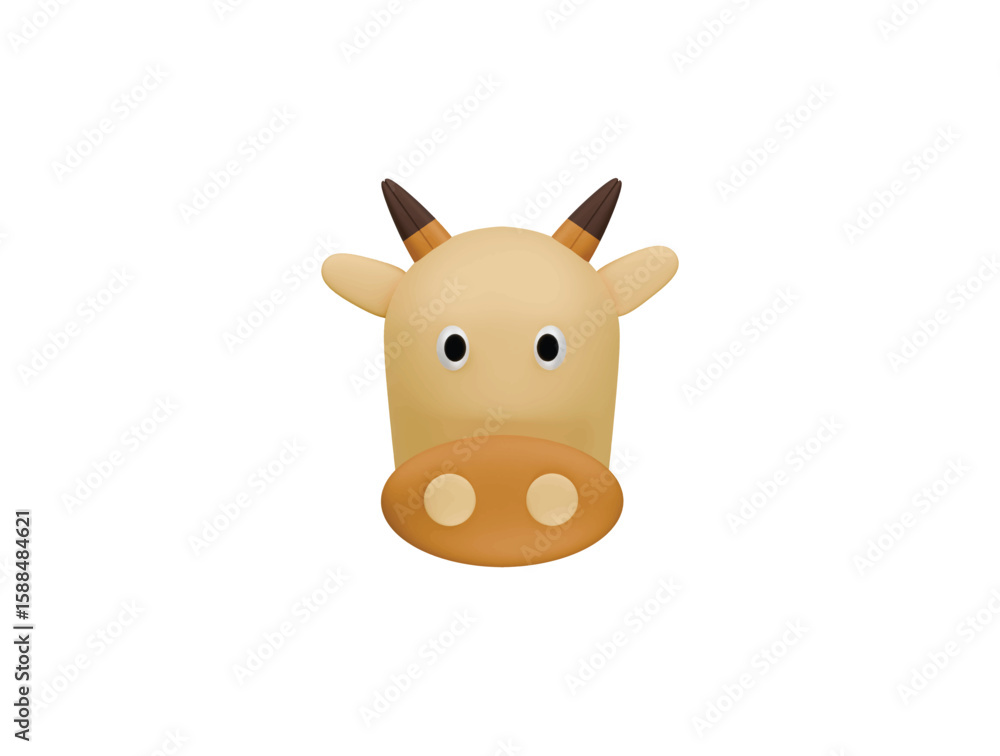 Fototapeta premium cow icon 3d illustration render